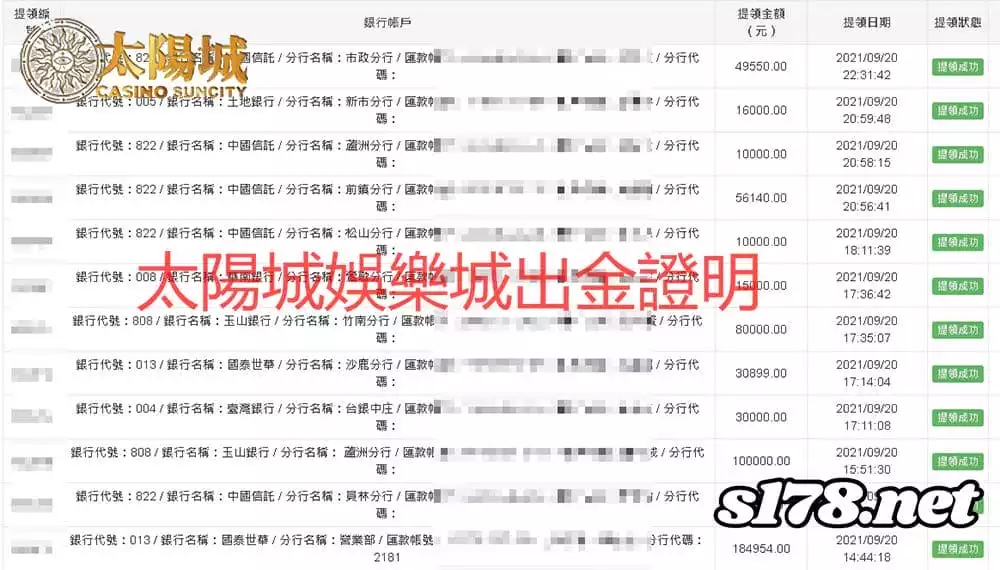 太陽城娛樂城出金明細,出金不馬虎,誠信有口碑。